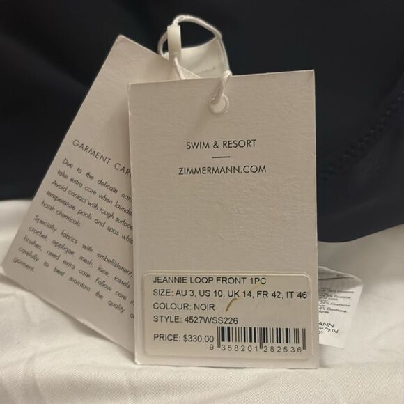 ZIMMERMANN jeannie loop front halter tie srao one piece in noir Size 10 NWT $350 - Picture 5 of 5